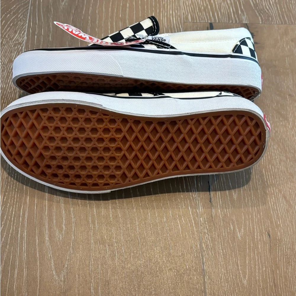 Vans Kids Black and White Checkered Slip-On Sneakers - Picture 5 of 7